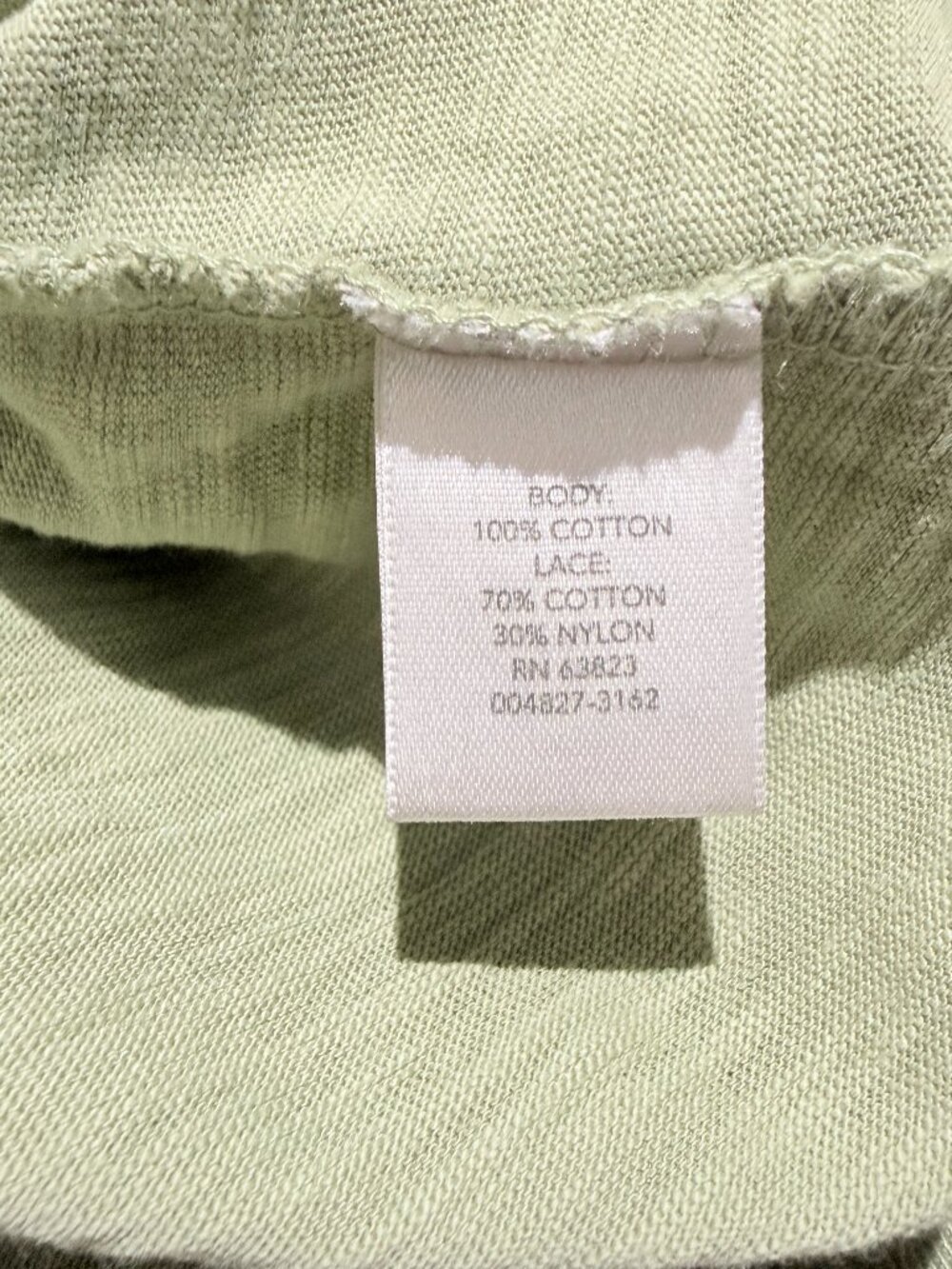 Christopher & Banks Womens Shirt Large Sage Green Cotton Lace - Picture 8 of 8